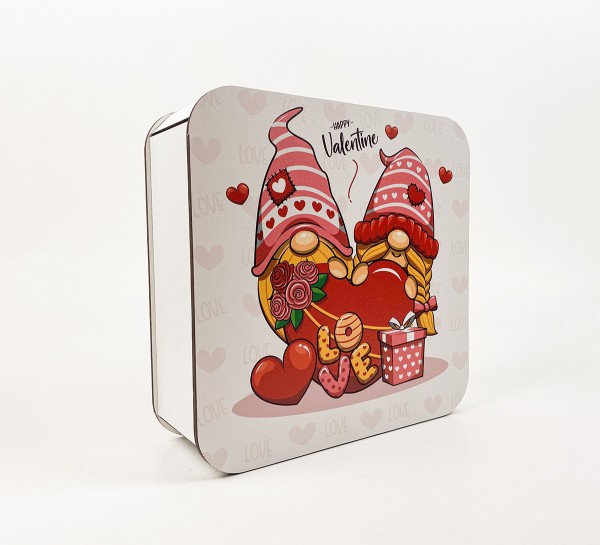 Коробка квадратна гноми "Happy Valentine " Коробка квадратна гноми "Happy Valentine "