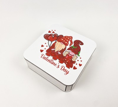Коробочка квадратна гноми "Valentin`s day " червона