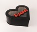 Коробка серце чорна з прозорою кришкою "Коханій"