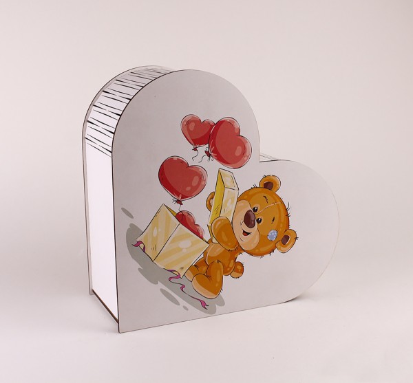 Коробка серце "Ведмедик"