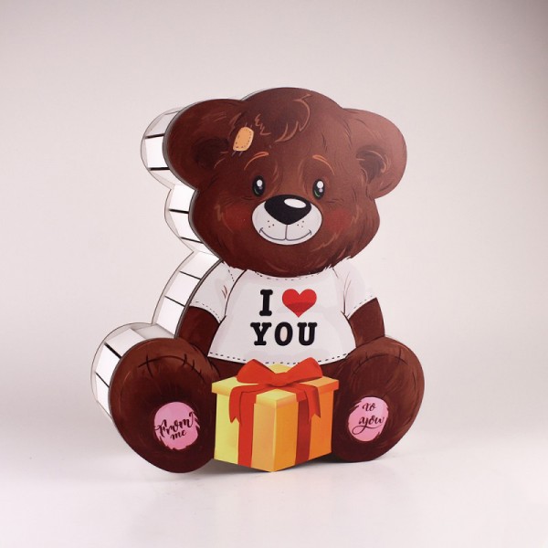 Коробка ведмедик "I love you" коричневий 