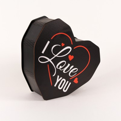 Коробка серце чорна "I love you" середня
