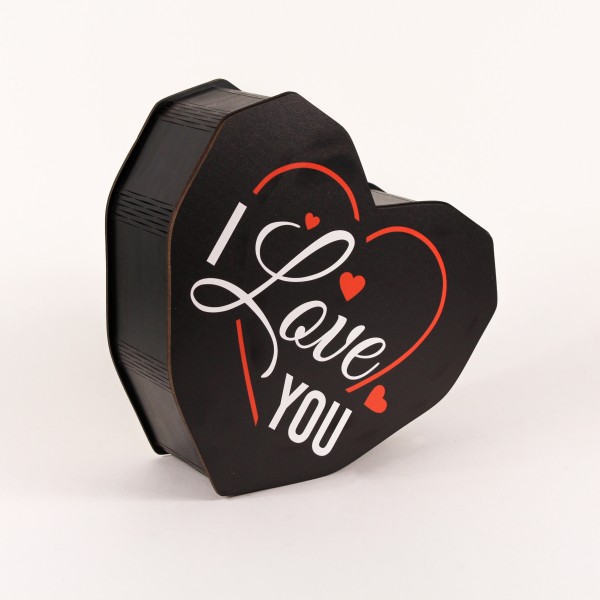 Коробка серце чорна "I love you" середня