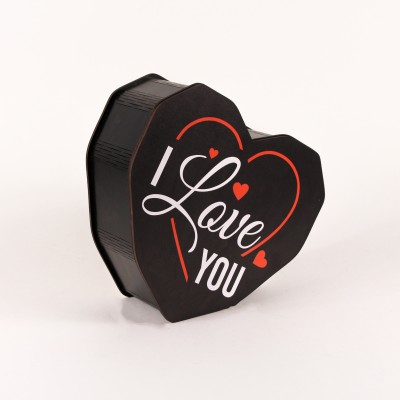 Коробка серце чорна "I love you" маленька 