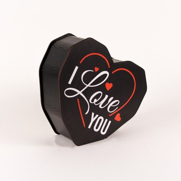 Коробка серце чорна "I love you" маленька 