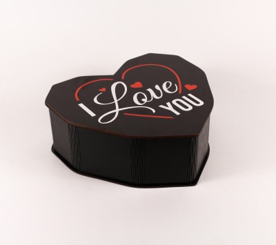 Коробка серце чорна "I love you" середня