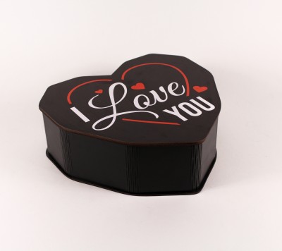 Коробка серце чорна "I love you" велика