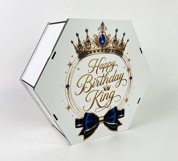 Коробка шестикутна "Happy Birthday King"
