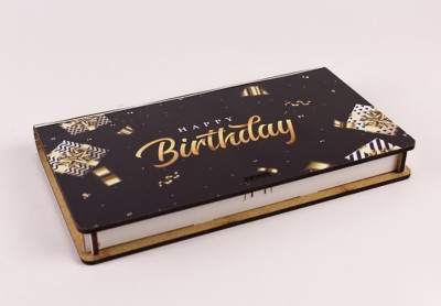 Конверт дерев'яний "Happy birthday" подарунок