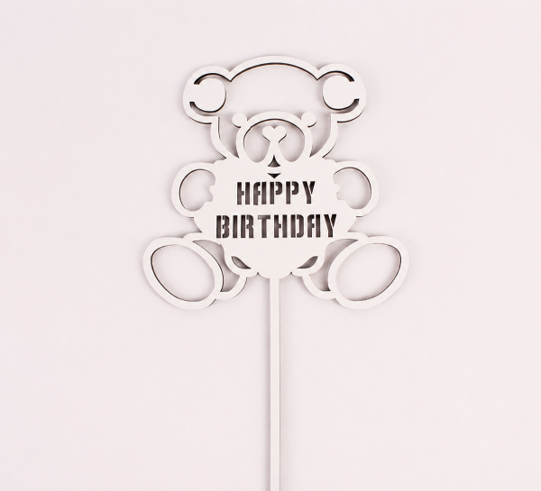 Топпер "Happy Birthday" ведмедик