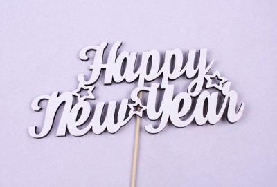 Топпер "Happy New Year" 16х7 см. Топпер "Happy New Year" 16х7 см.