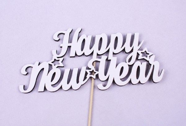 Топпер "Happy New Year" 16х7 см. Топпер "Happy New Year" 16х7 см.