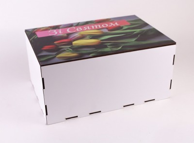 Коробка "Зі святом" тюльпани 4