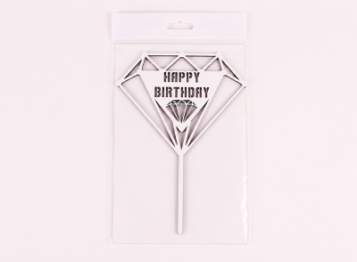 Топпер "Happy Birthday" діамант Топпер "Happy Birthday" діамант
