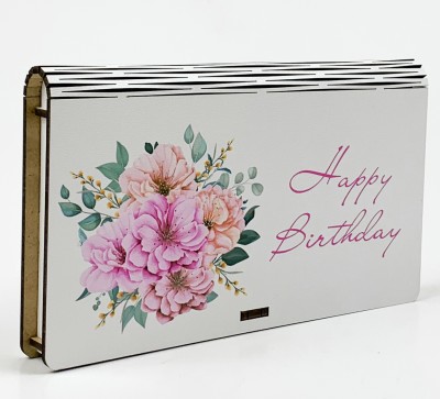 Конверт дерев'яний "Happy Birthday Квіти"