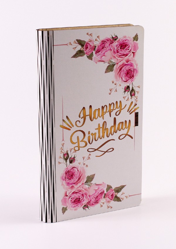 Конверт дерев'яний "Happy birthday" (троянди)