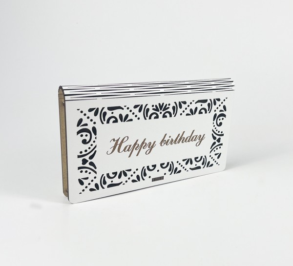 Конверт дерев'яний “Happy Birthday”з візерунками Конверт дерев'яний “Happy Birthday”з візерунками