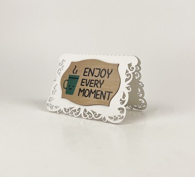 Паперова листівка з друком на дереві "Enjoy every moment" Паперова листівка з друком на дереві "Enjoy every moment"