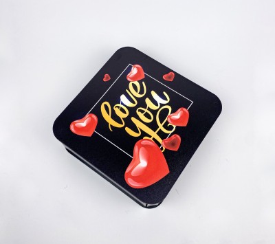 Коробка  чорна квадратна "Love you"
