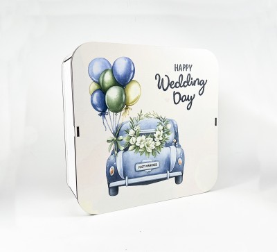 Коробка квадратна "Happy wedding day"середня