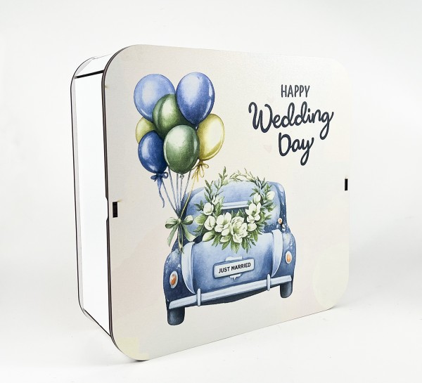 Коробка квадратна "Happy wedding day"велика
