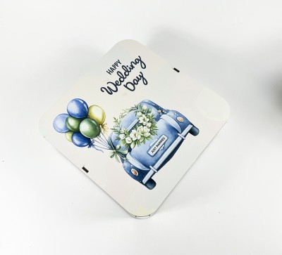 Коробка квадратна "Happy wedding day"середня