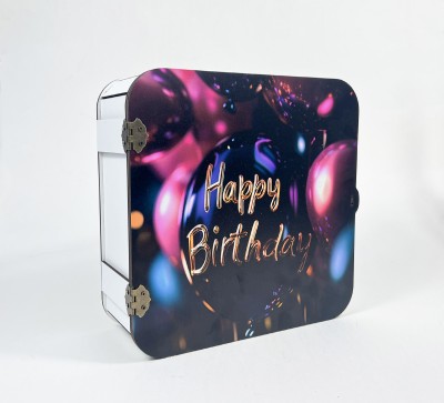 Коробка квадратна "Happy Birthday" з подвійною кришкою