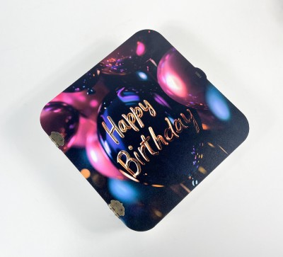 Коробка квадратна "Happy Birthday" з подвійною кришкою