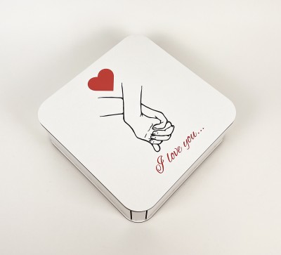 Коробка квадратна "I love you" з серцем