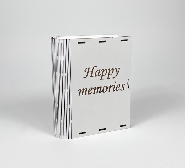 Коробка-книга з гравіюванням "Happy memories"з висувною шухлядою Коробка-книга з гравіюванням "Happy memories"з висувною шухлядою