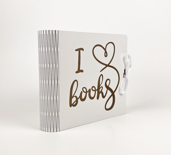 Альбомна книга з гравіюванням квадратна "I love books"
