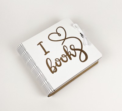 Альбомна книга з гравіюванням квадратна "I love books"