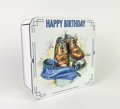 Коробка квадратна "Happy Birthday" для чоловіка