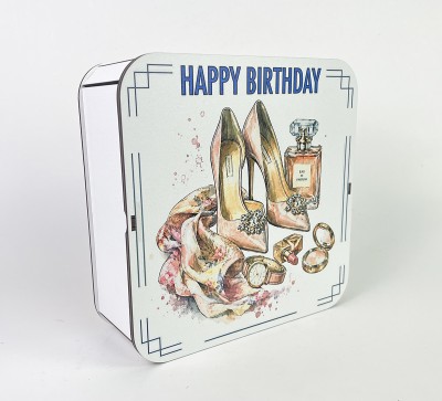 Коробка квадратна "Happy Birthday" для жінки