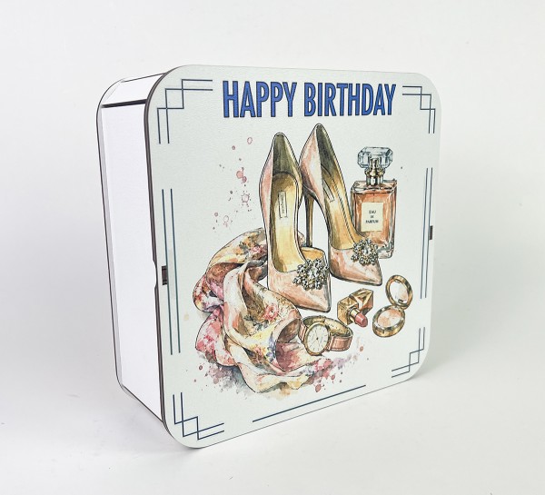 Коробка квадратна "Happy Birthday" для жінки