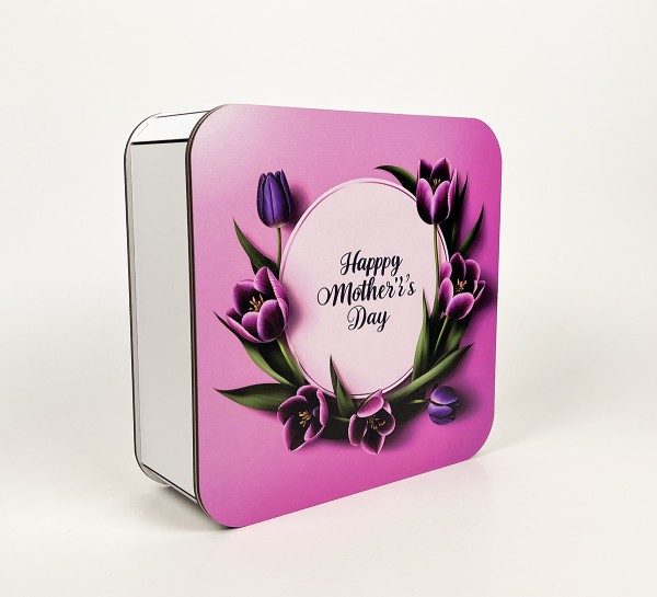 Коробка квадратна "Happy Mother`s Day" з квітами