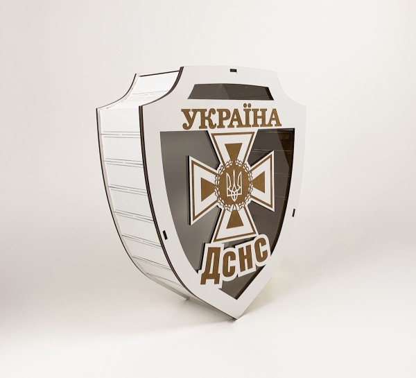 Коробка біла з прозорою кришкою "ДСНС Україна" щит