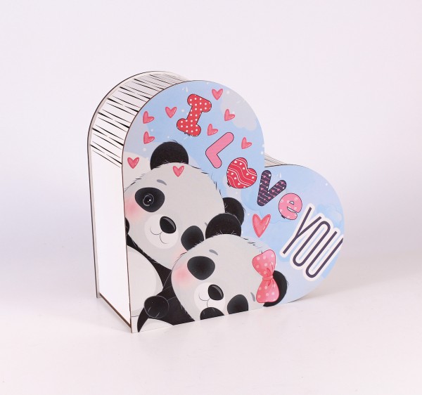 Коробка сердечко "Панда"
