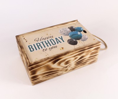 Дерев'яний подарунковий бокс "Happy Birthday to you" 