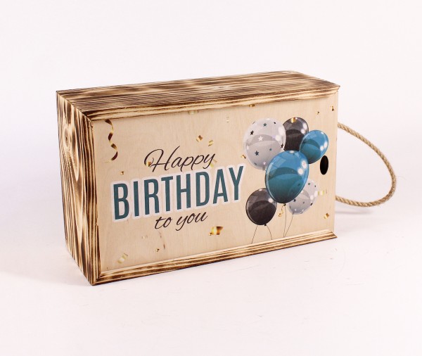 Дерев'яний подарунковий бокс "Happy Birthday to you" 