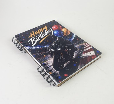 Блокнот "Happy Birthday" з мотоциклістом (А5)