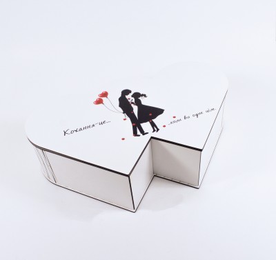 Коробка два серця "Кохання- це... Коли ви одне ціле" 