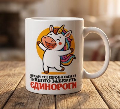 Чашка "Нехай проблеми заберуть єдинороги" Чашка "Нехай проблеми заберуть єдинороги"