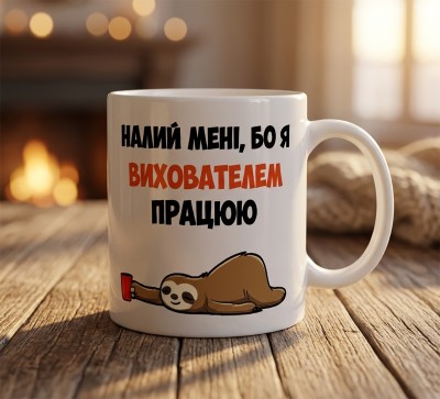 Чашка "Налий мені, бо я вихователем працюю" Чашка "Налий мені, бо я вихователем працюю"