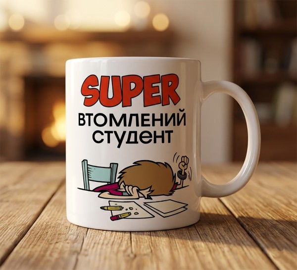Чашка "Super втомлений студент"