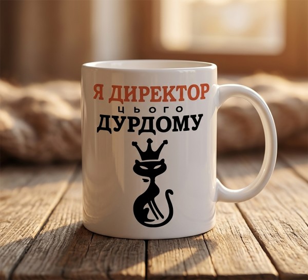 Чашка "Я директор цього дурдому" Чашка "Я директор цього дурдому"