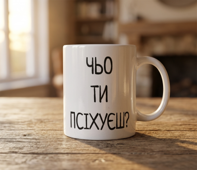 Чашка "Чьо ти псіхуєш?" Чашка "Чьо ти псіхуєш?"