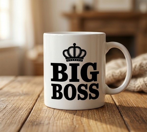Чашка "BIG BOSS"з чорною короною Чашка "BIG BOSS"з чорною короною
