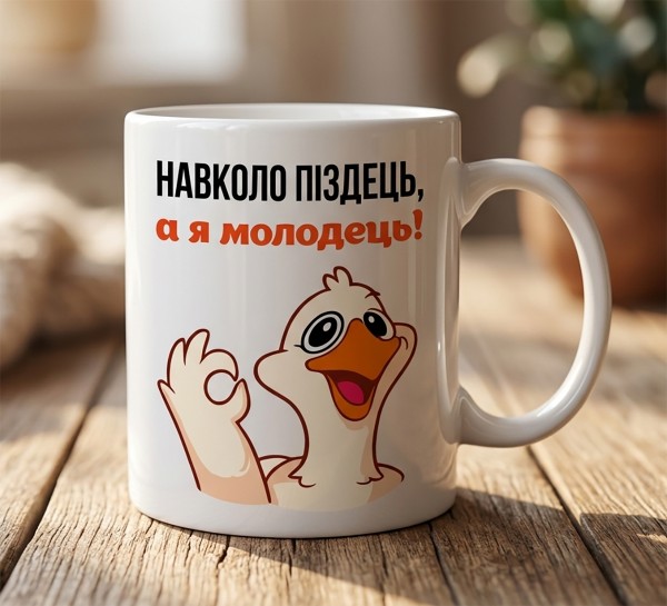 Чашка "Навколо пі**ець, а я молодець!" Чашка "Навколо пі**ець, а я молодець!"