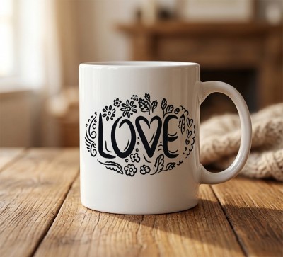 Чашка "LOVE" з квітковим дизайном Чашка "LOVE" з квітковим дизайном